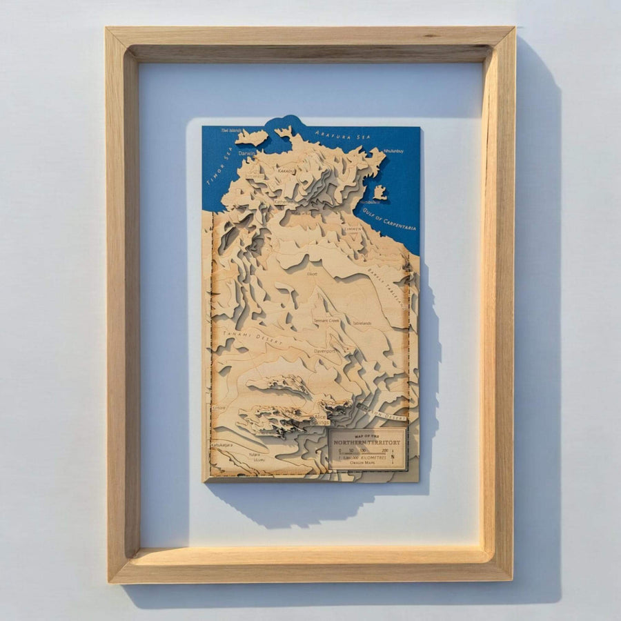 Northern Territory Raised Relief Wooden Map