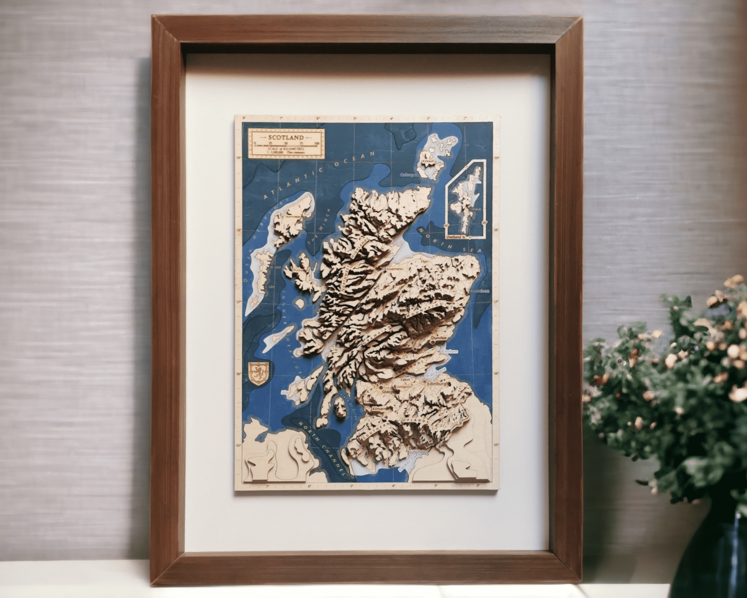 Custom Contour Map Print - Custom Art Posters - Scotland