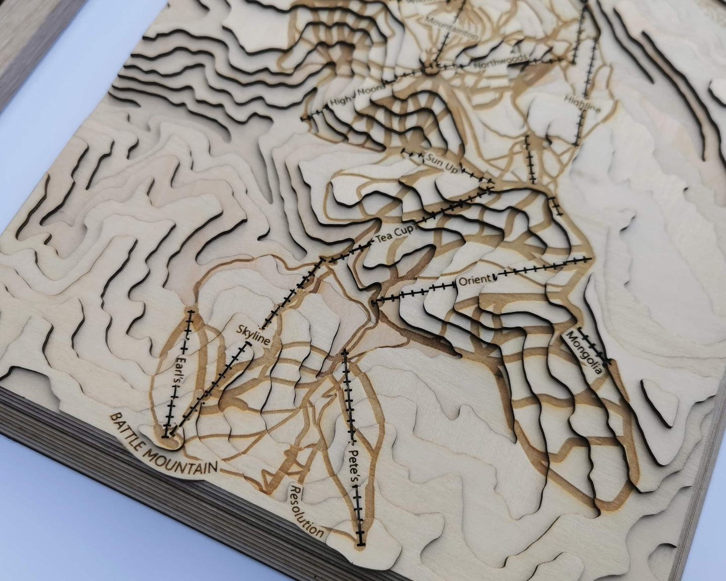 Wooden Topographic Map Art Of Vail Ski Resort