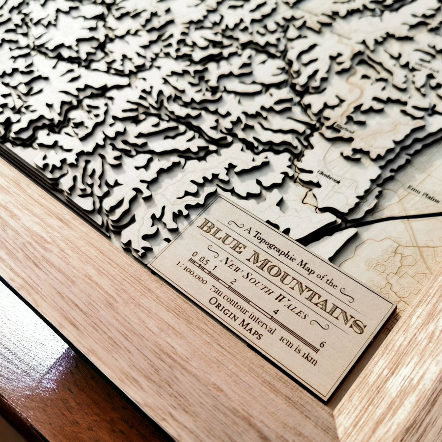 Map legend for a map of the blue mountains and new south wales