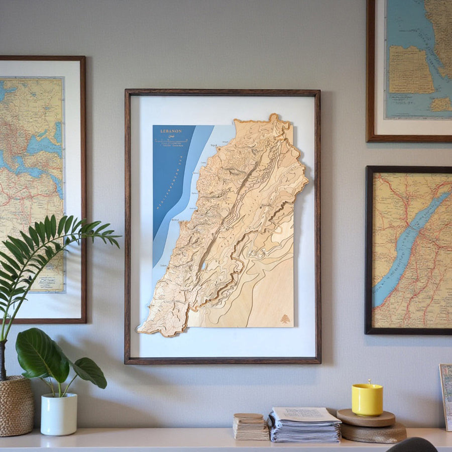 Wooden 3D Map of Lebanon