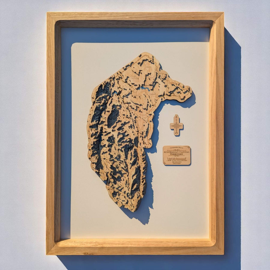 ACT Australian Capital Territory Wooden Map Art