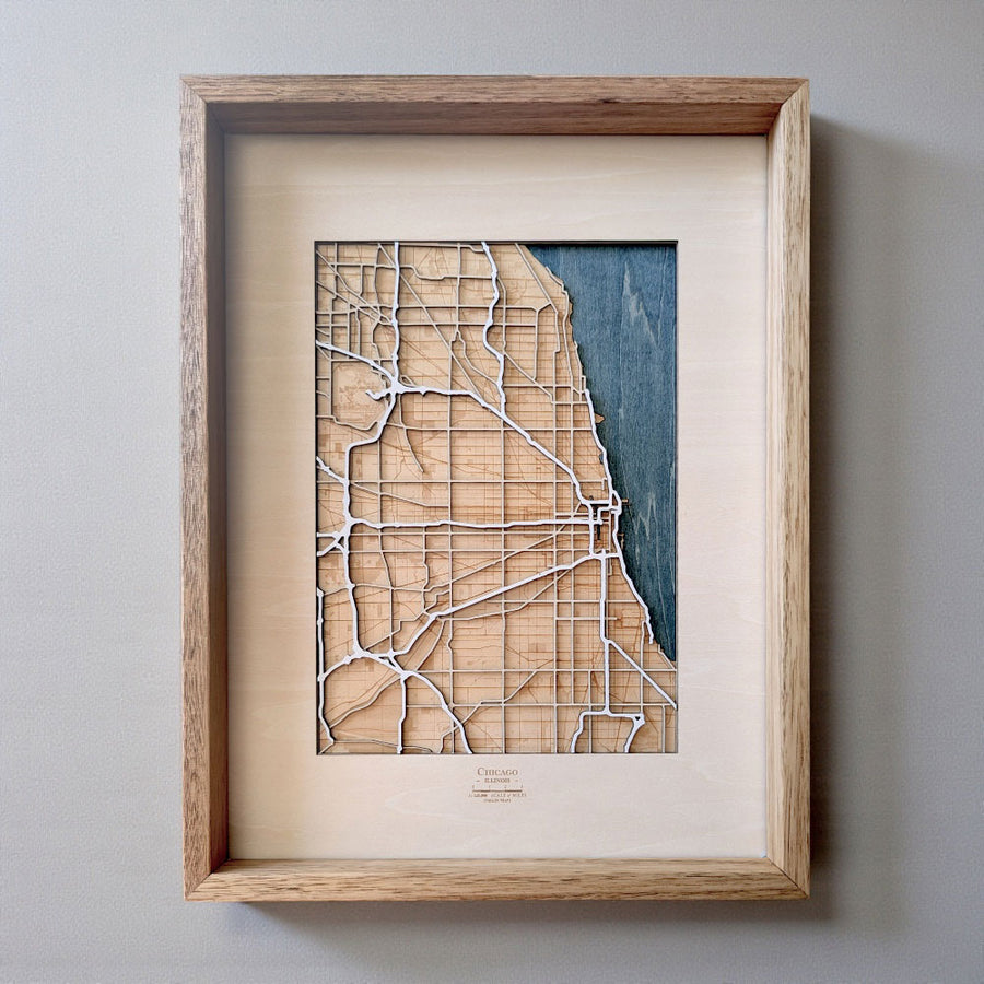 Bespoke custom map of Chicago