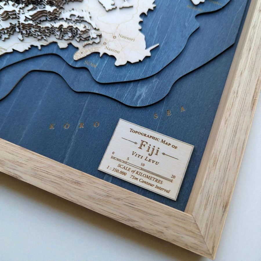 Map Legend for a wooden 3d map of Fiji