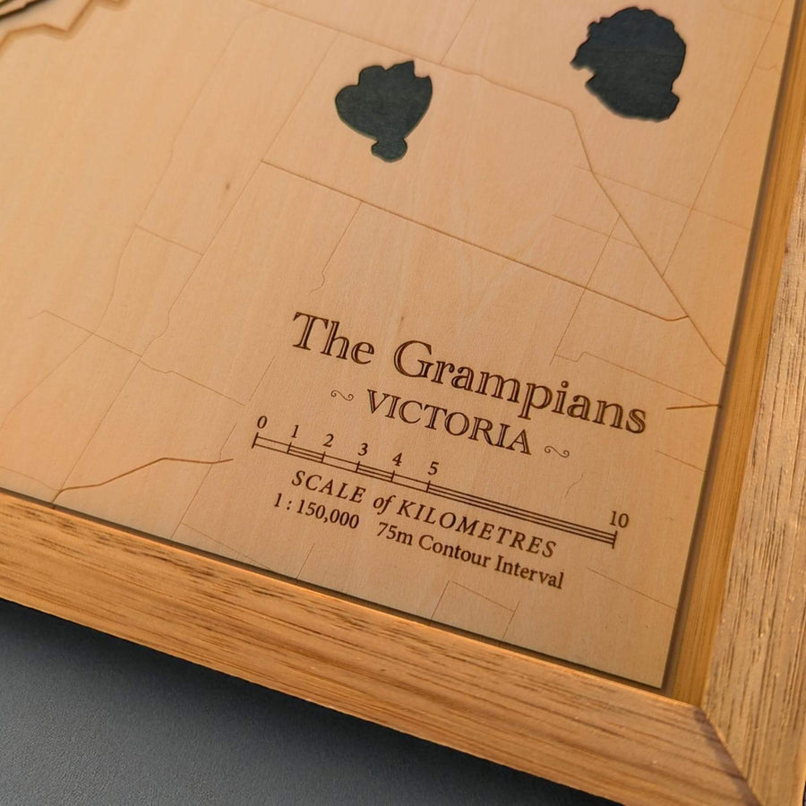 The Grampians of Victoria as shown on a topographic map
