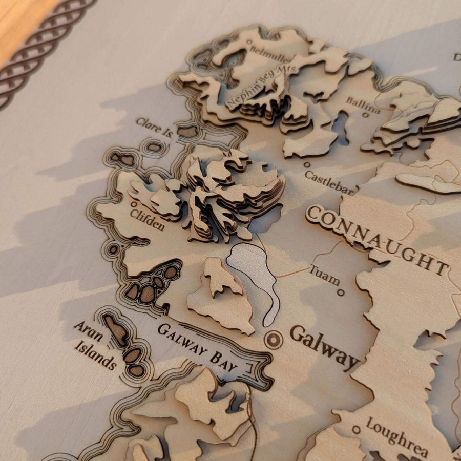 Ireland 3d Wooden Contour map art