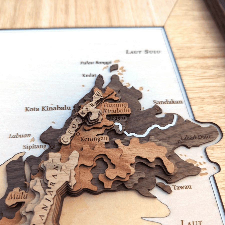 Innlay Maps Malaysia Wooden Map Art