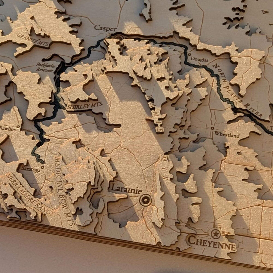 Wyoming Wooden Map Art