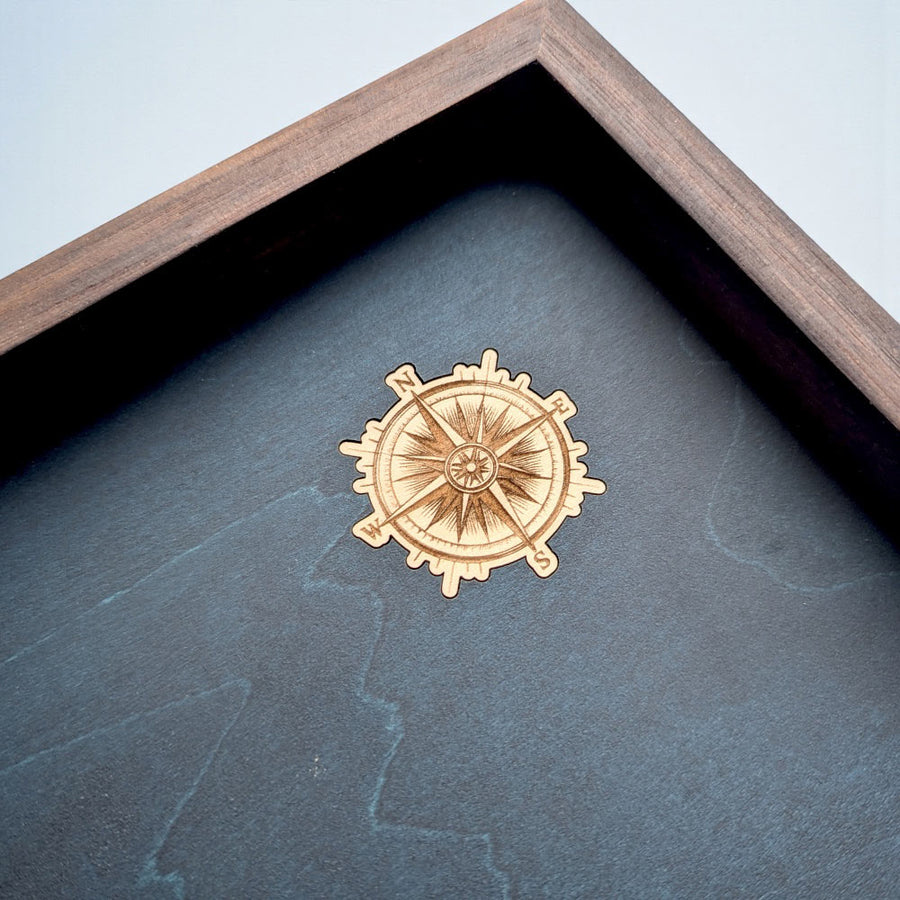 Wooden Compass Rose that is laser engraved