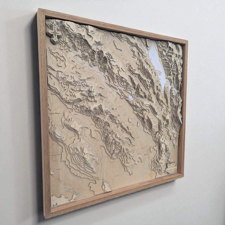 3D Topographic Contour Map Of Napa Valley of California