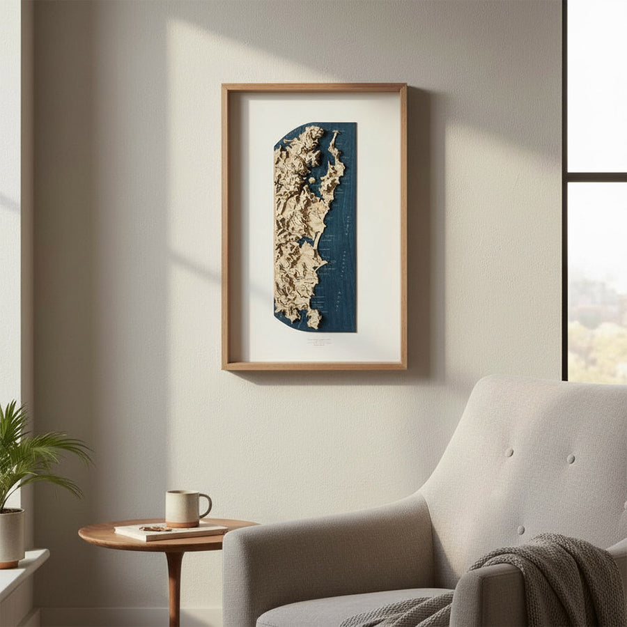 Sydney Northern Beaches Wooden Map Art