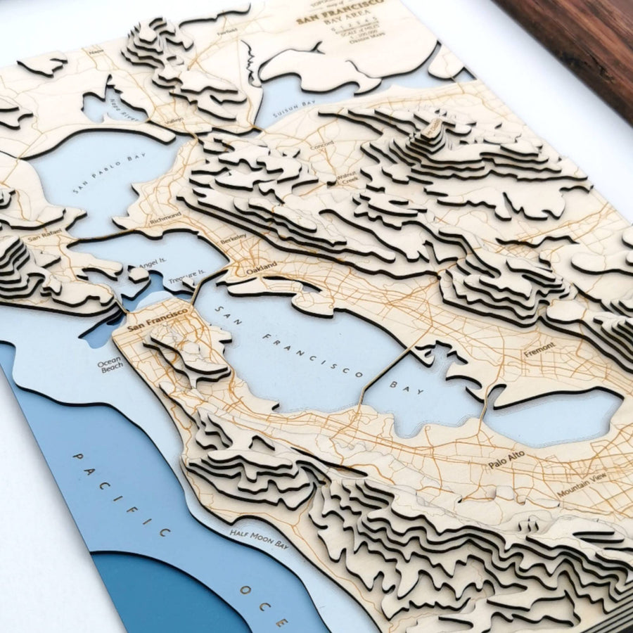 topographic contour map of the san francisco bay area