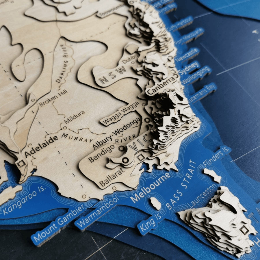 Albury-wodonga contour map art topographic with the ocean