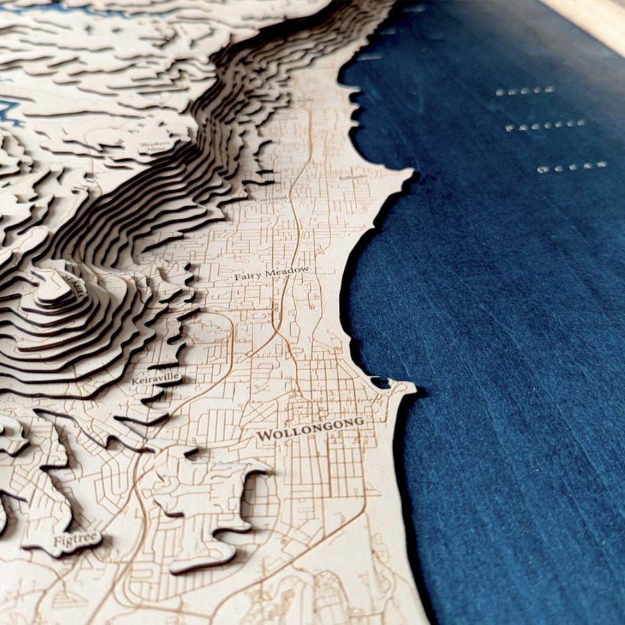 Unique Contour Map Of Wollongong