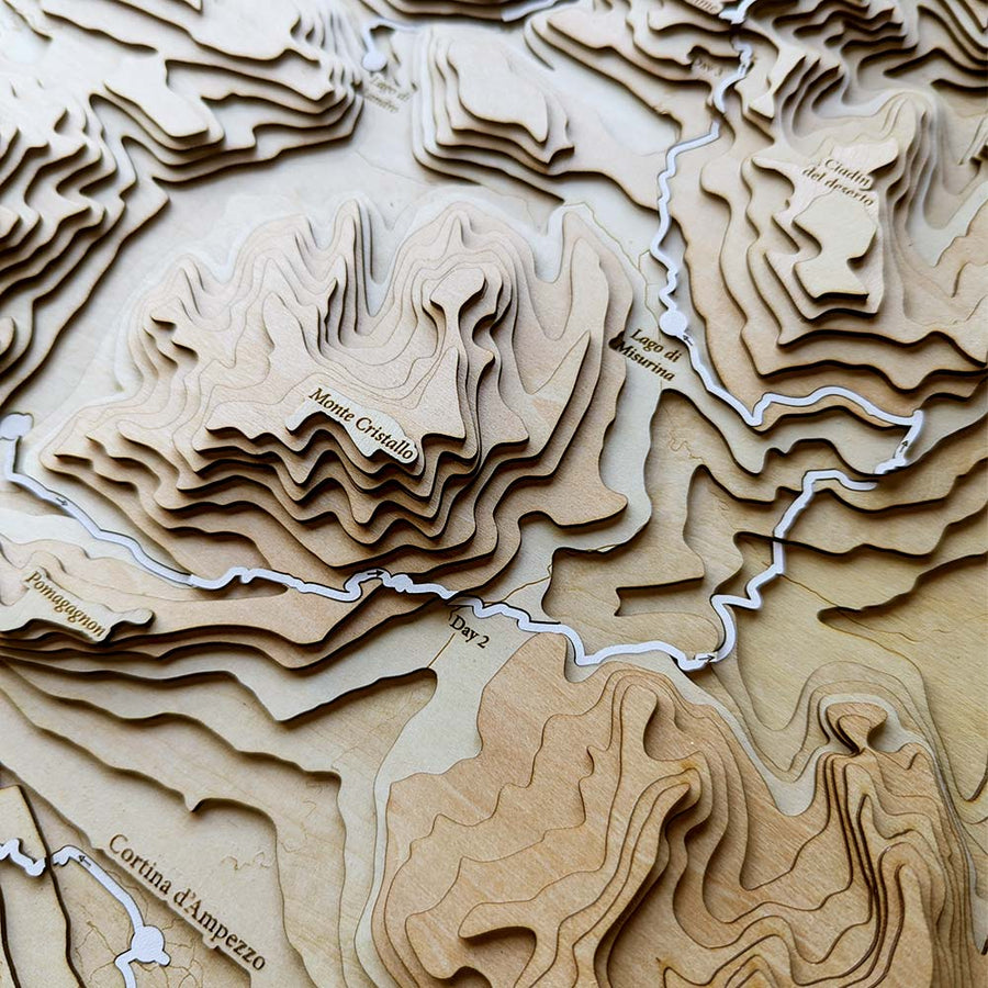 Custom Topographic Style Wooden Map Art