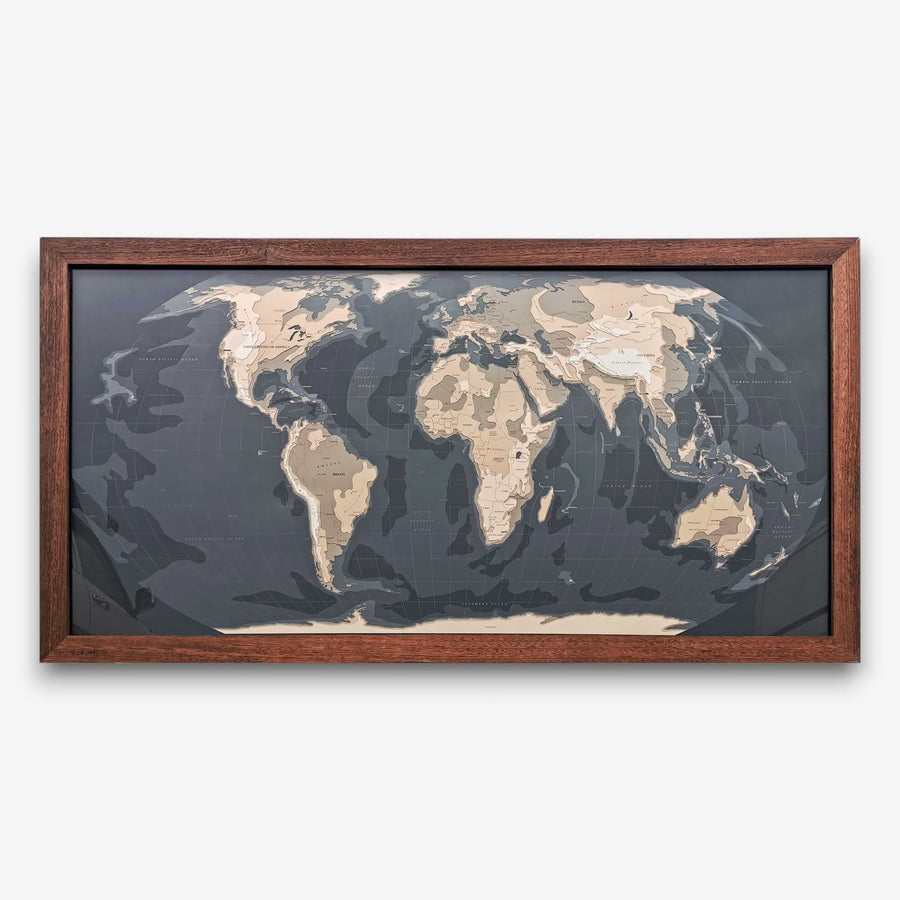 Extra Large Custom Wooden Map Art