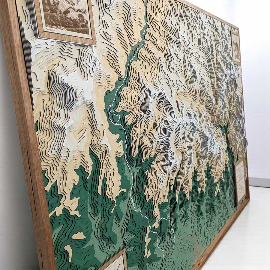 Extra large custom wooden map of Mount Everest