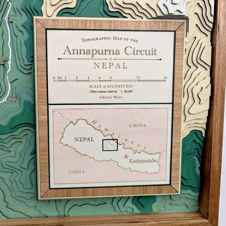 Map Legend for a map of the annapurna circuit in nepal