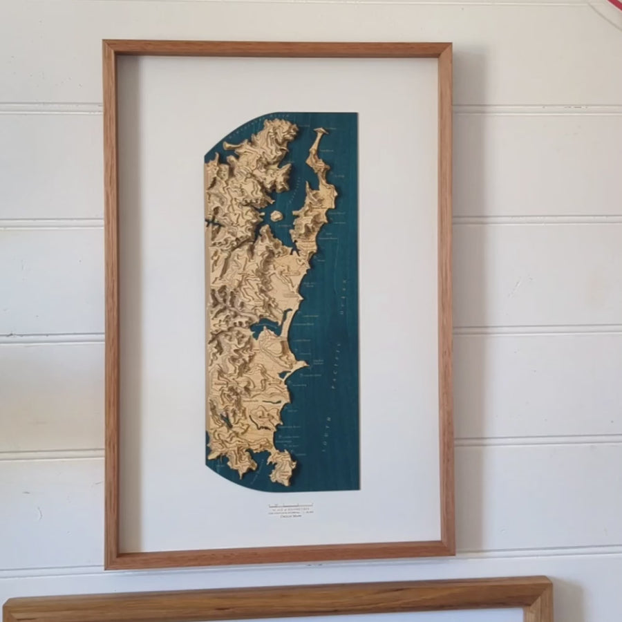 Northern Beaches Sydney Wooden Map Art