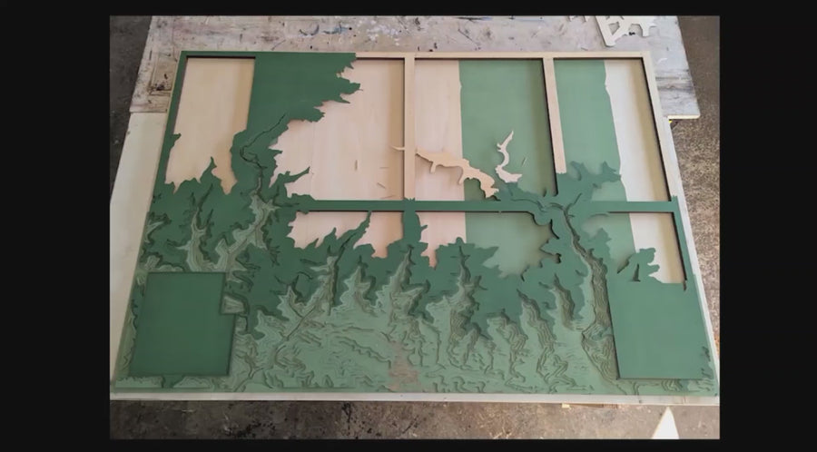 Extra Large Custom Wooden Map Art
