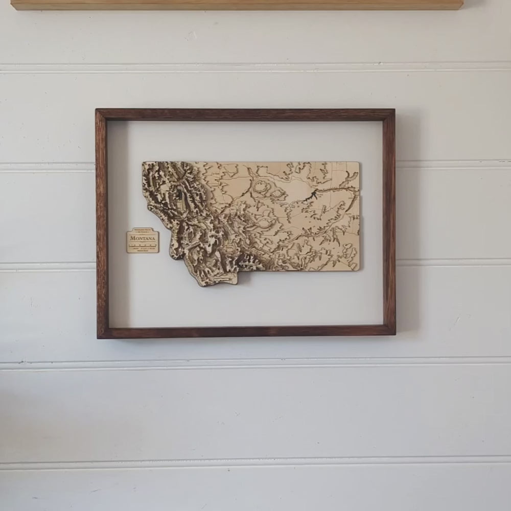 panning shot of a state map of Montana