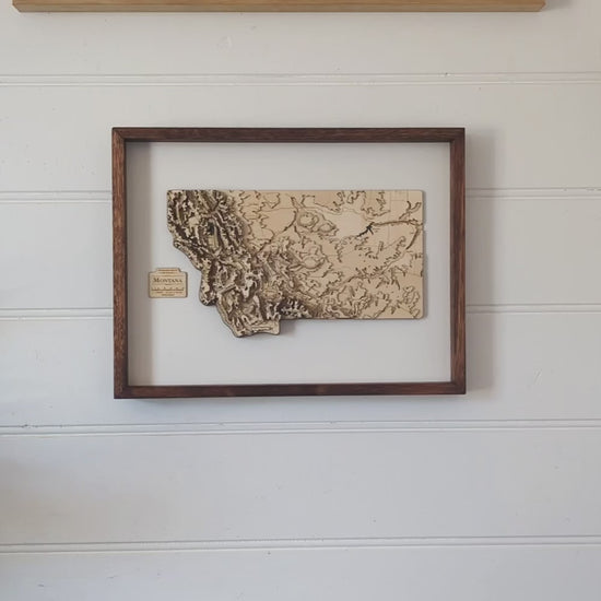 panning shot of a state map of Montana