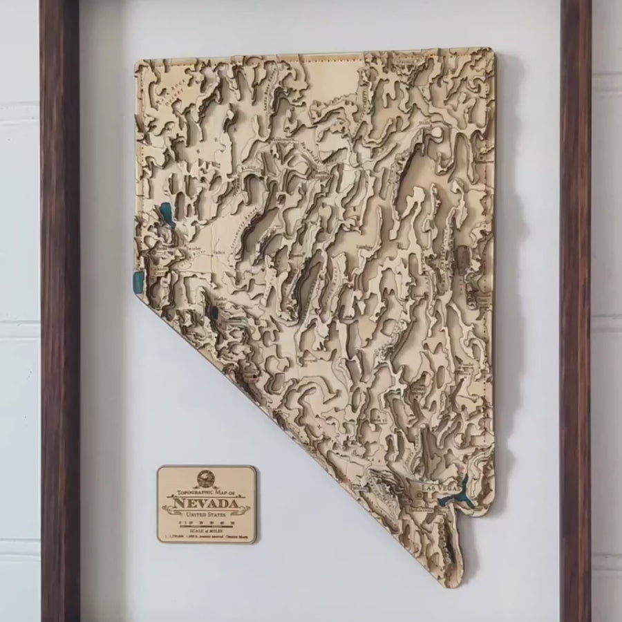 Nevada Wooden Map Art