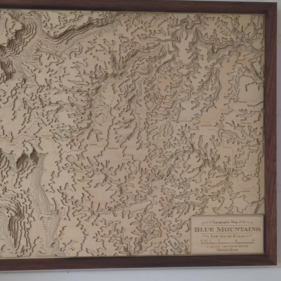 Blue Mountains NSW Wooden Map Art