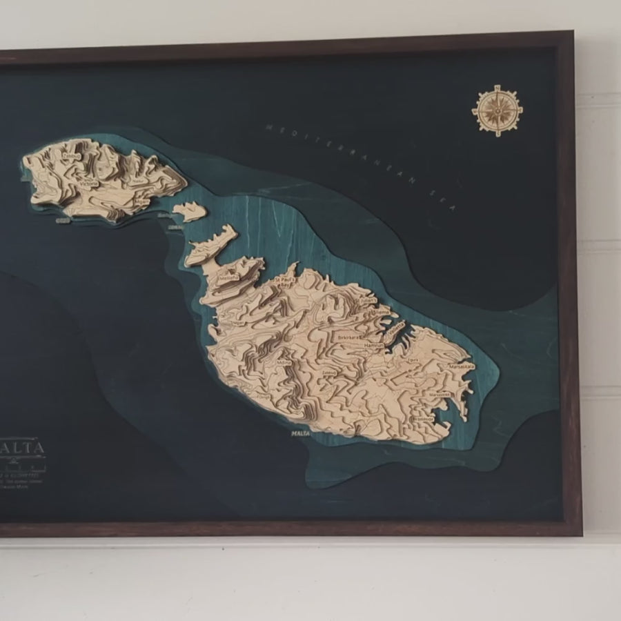 Malta Wooden Map Art