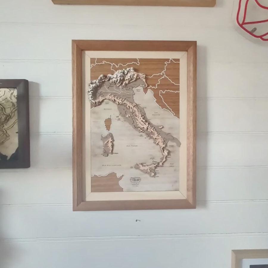 Italy Wooden Map Art